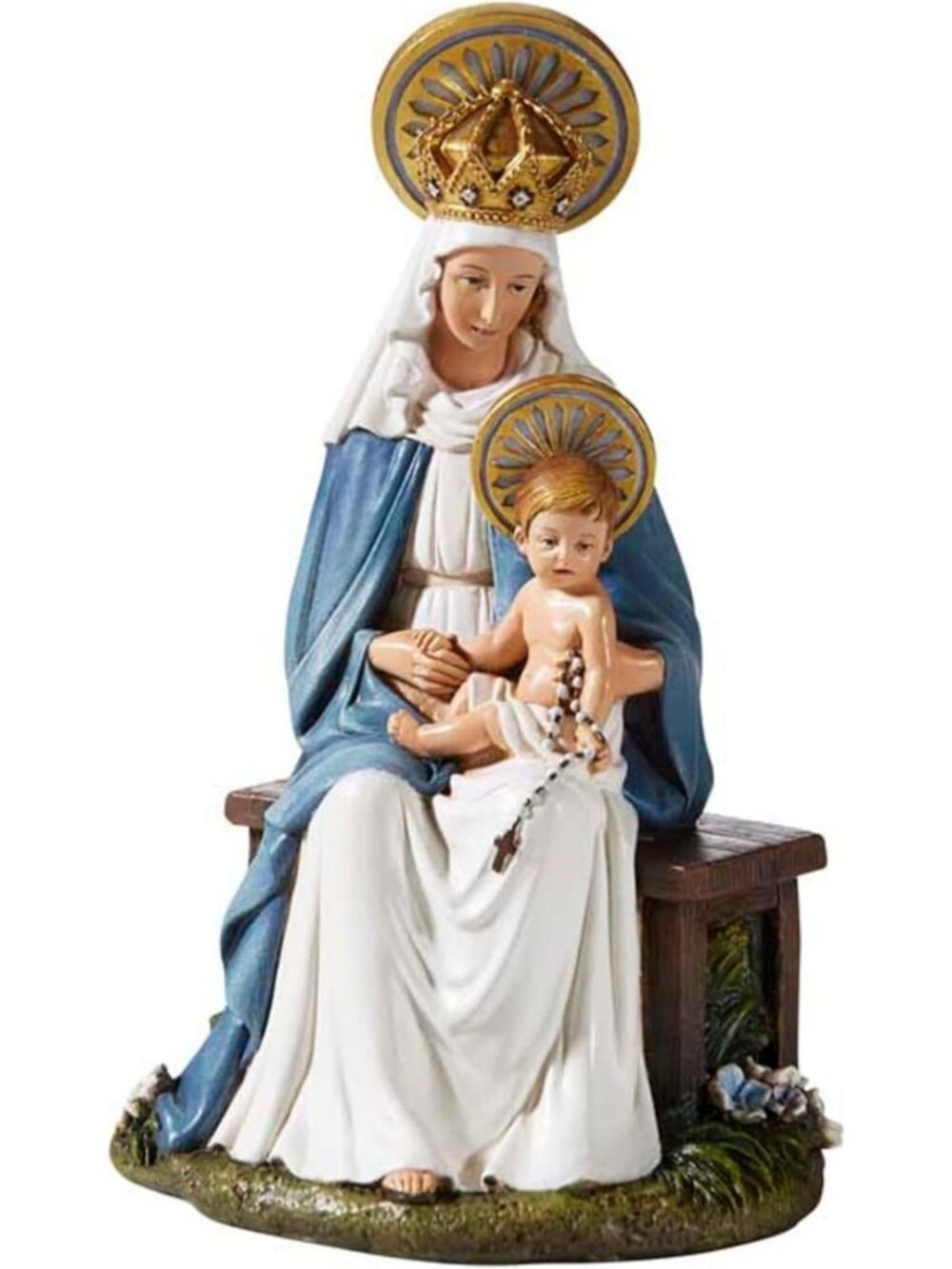Beautiful Resin Madonna and Child Figurine, 6.5 Inch, Religious Home Decor